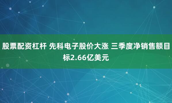 股票配资杠杆 先科电子股价大涨 三季度净销售额目标2.66亿美元