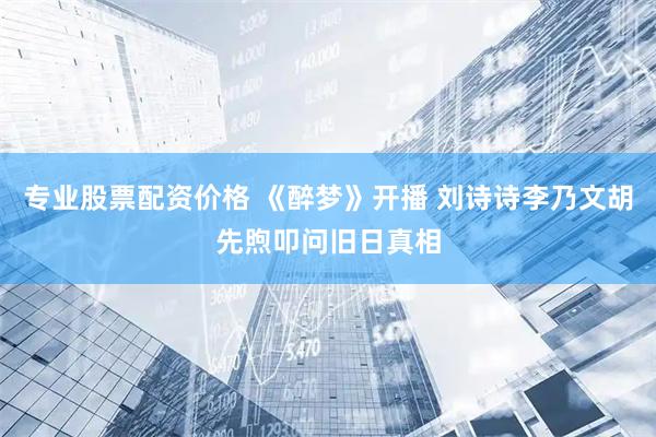 专业股票配资价格 《醉梦》开播 刘诗诗李乃文胡先煦叩问旧日真相